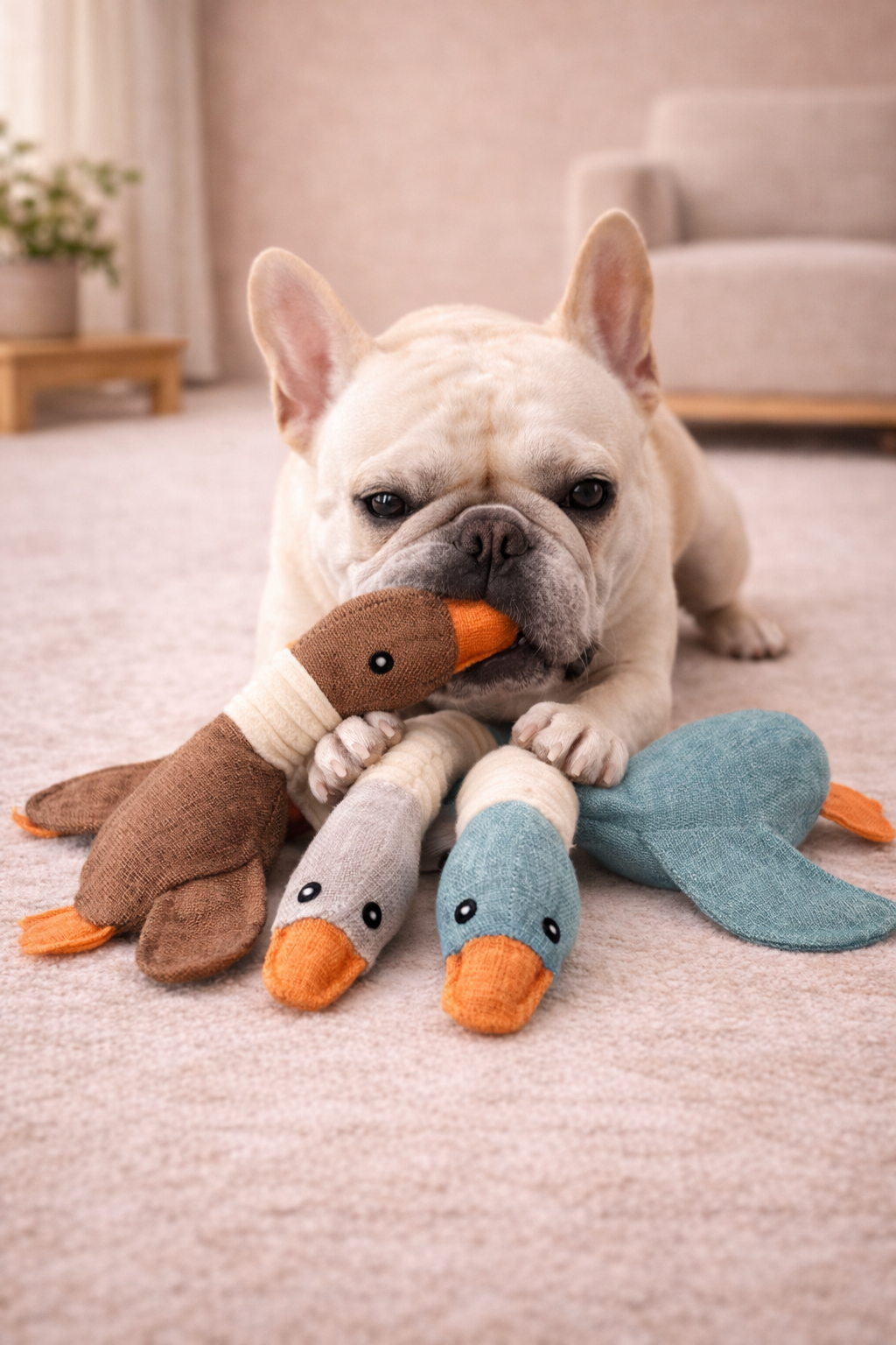 Squeaky Goose Trio: Colorful Dog Delight
