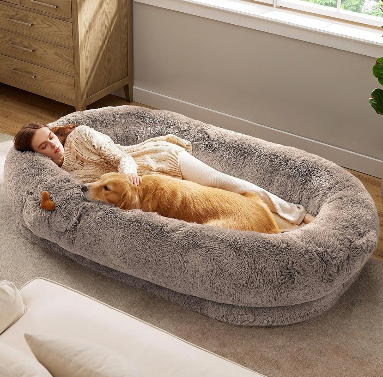 THE PLUFL Comfy Human Dog Bed